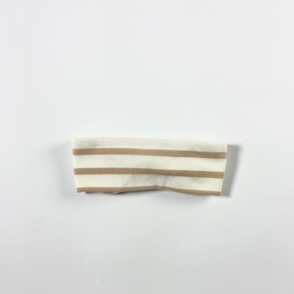 Mocha and Cream Stripe Baby Bow Headband - Picture 3 of 5